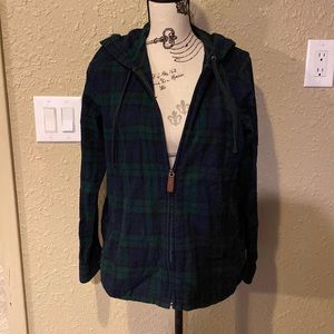 LL Bean relaxed fit zip flannel